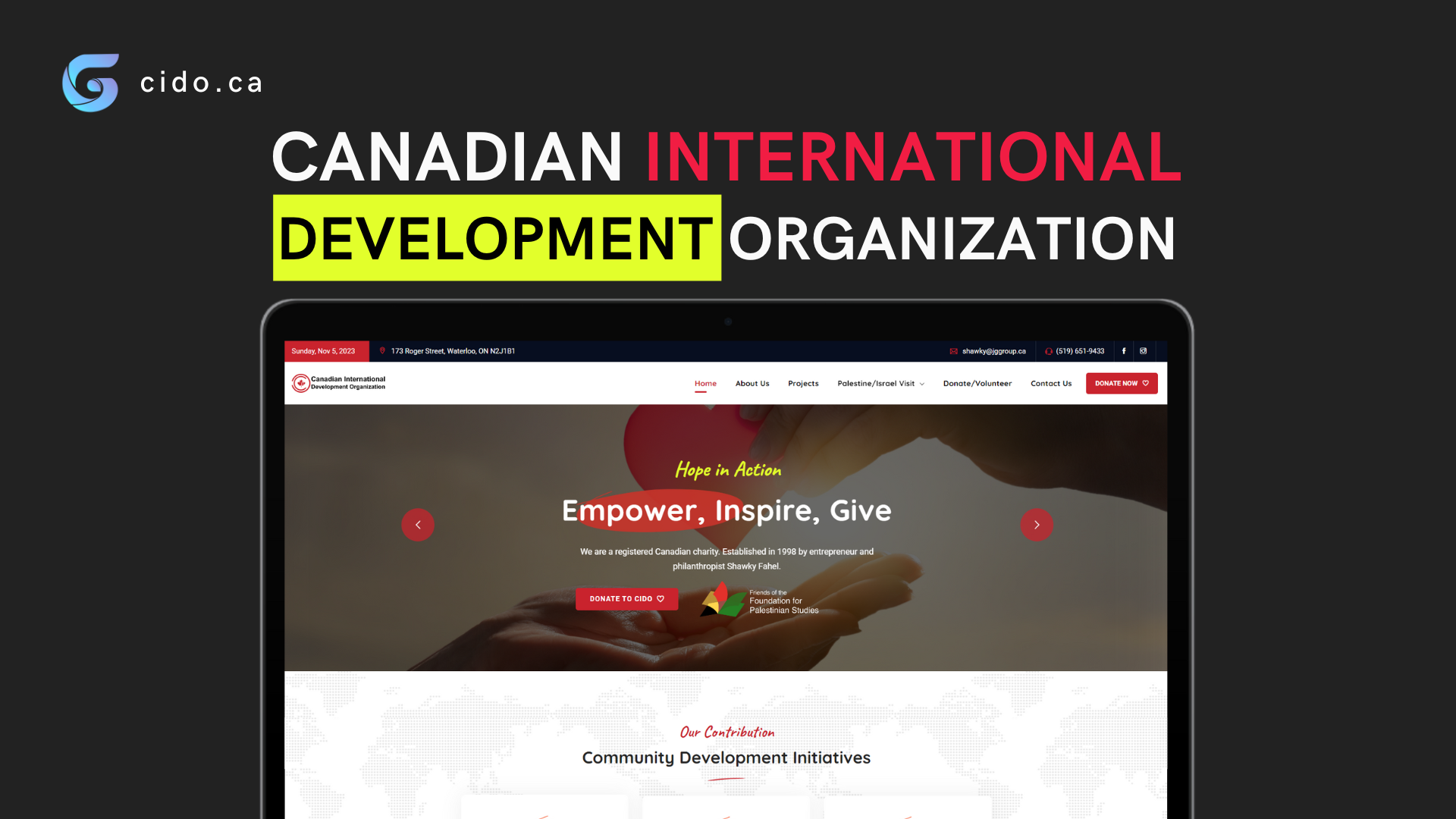 cido, canada charity website, web developer, digital marketing, seo, search engine optimization